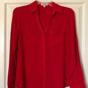 Express Original Fit Portofino Red Blouse XS